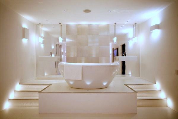 LXP - Life experiences in lightning in bathroom design tub for luxurious bathing
